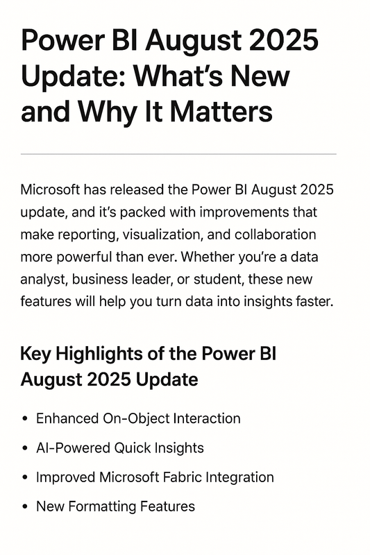 10 Must-Know Power BI August 2025 update features - Softwarekeep