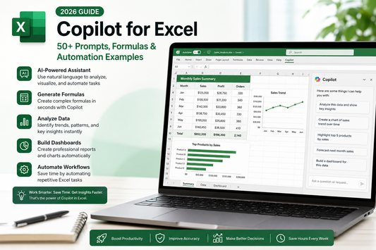 Copilot for Excel Guide (2026): 50+ Prompts, Formulas & Automation Examples