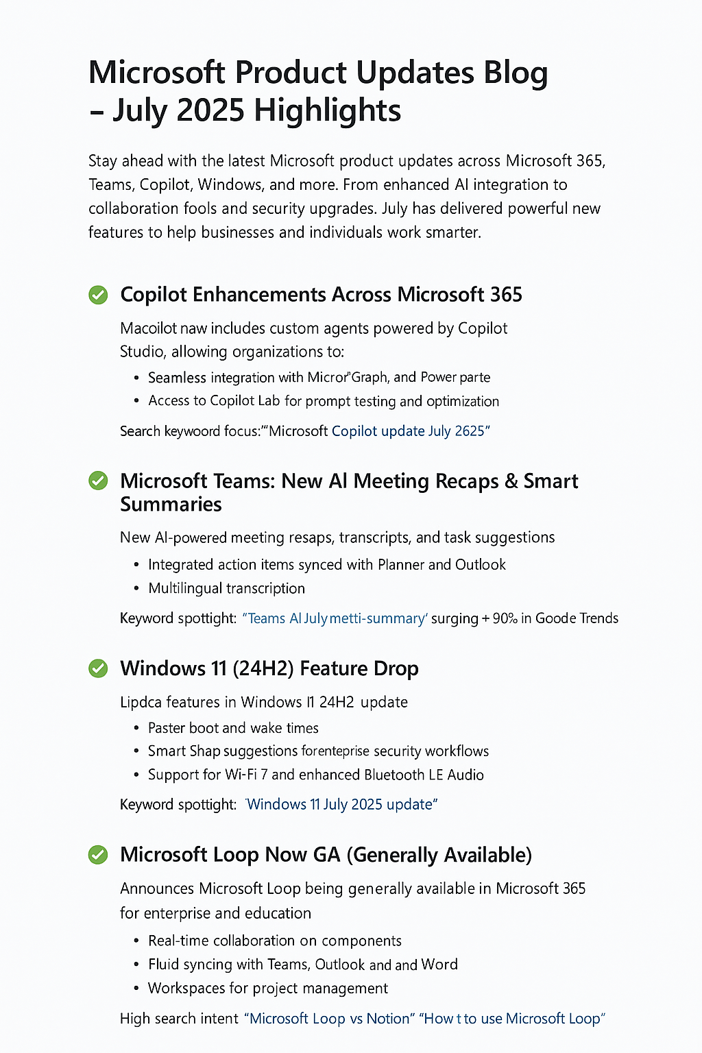 Microsoft Product Updates July 2025: Key Highlights & Features ...