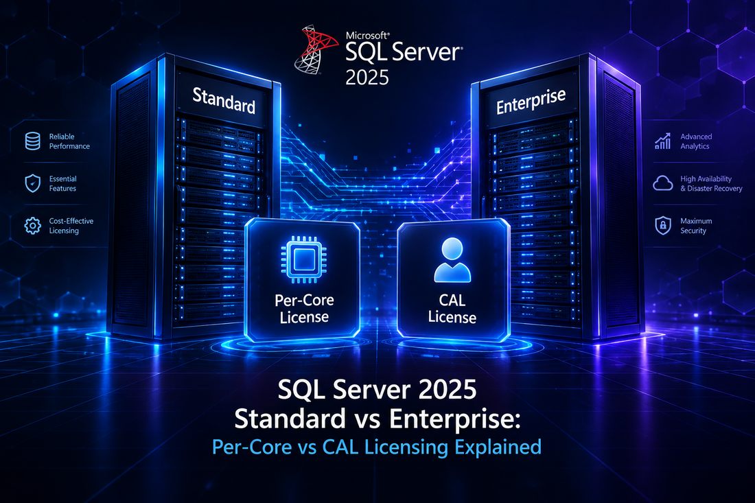SQL Server 2025 Standard vs Enterprise: Per-Core vs CAL Licensing Explained