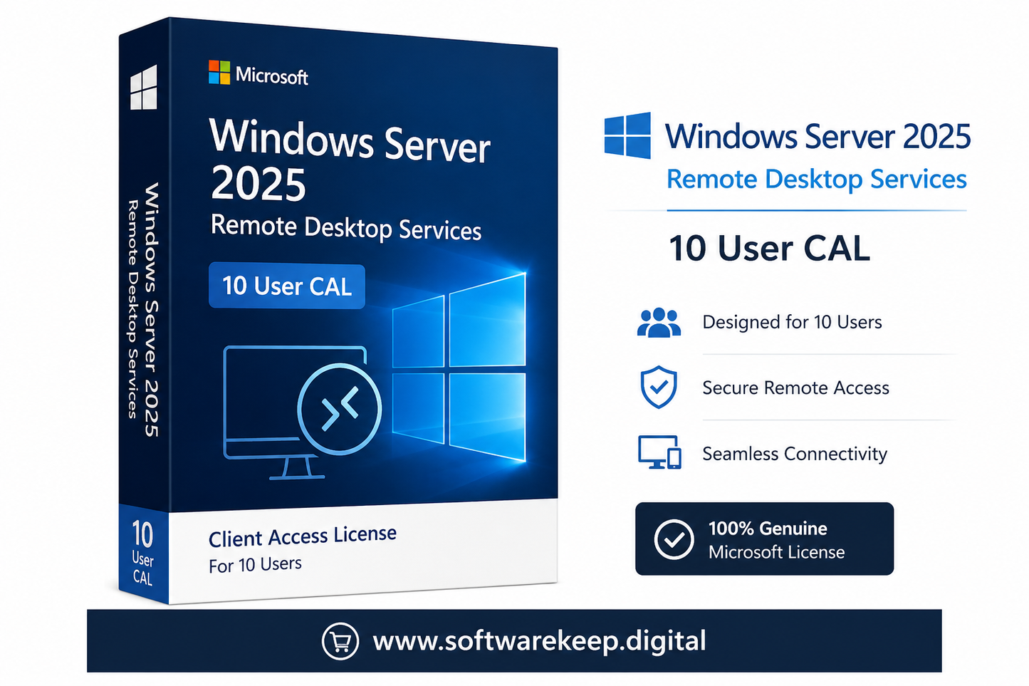 Windows Server 2025 Remote Desktop Services – 10 User CAL | Instant Digital Delivery