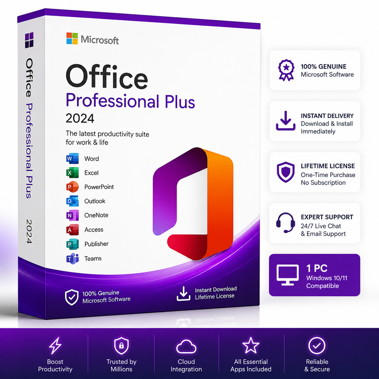 Microsoft Office 2024 Professional Plus for Windows: Lifetime License