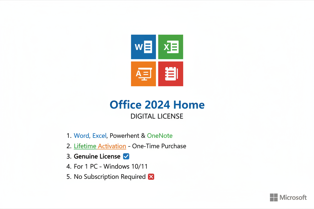 Microsoft Office Home 2024 – 1 PC | Lifetime License Download