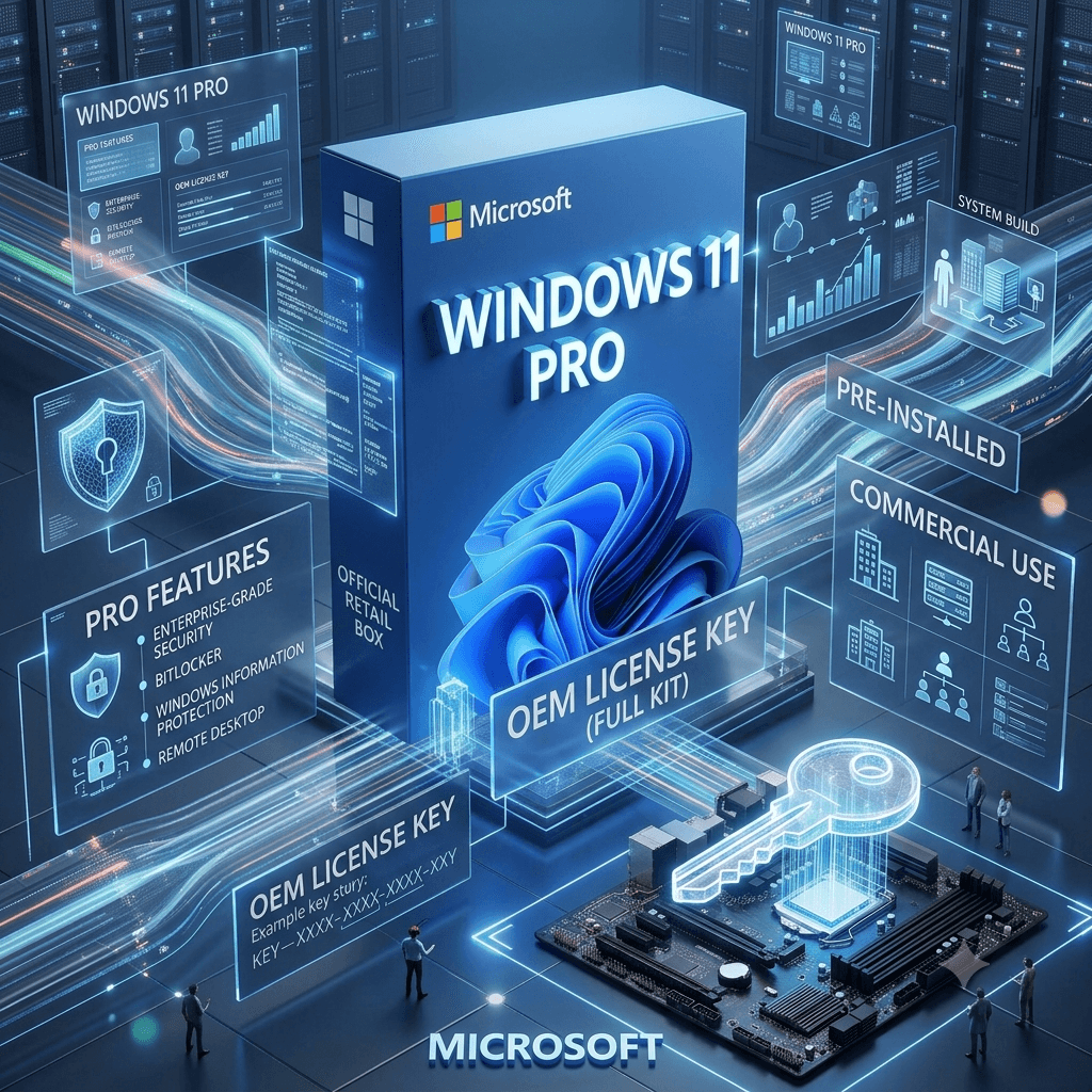 Microsoft Windows 11 Pro OEM License Key Full Kit with Pro Features for Enhanced Performance