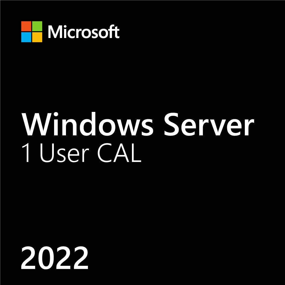 Microsoft Windows Server 2022 CAL license for one user with clear branding and design