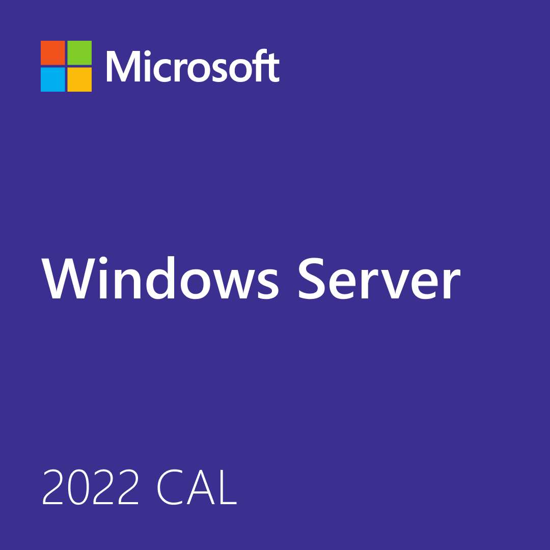 Microsoft Windows Server 2022 CAL license packaging design with clear branding