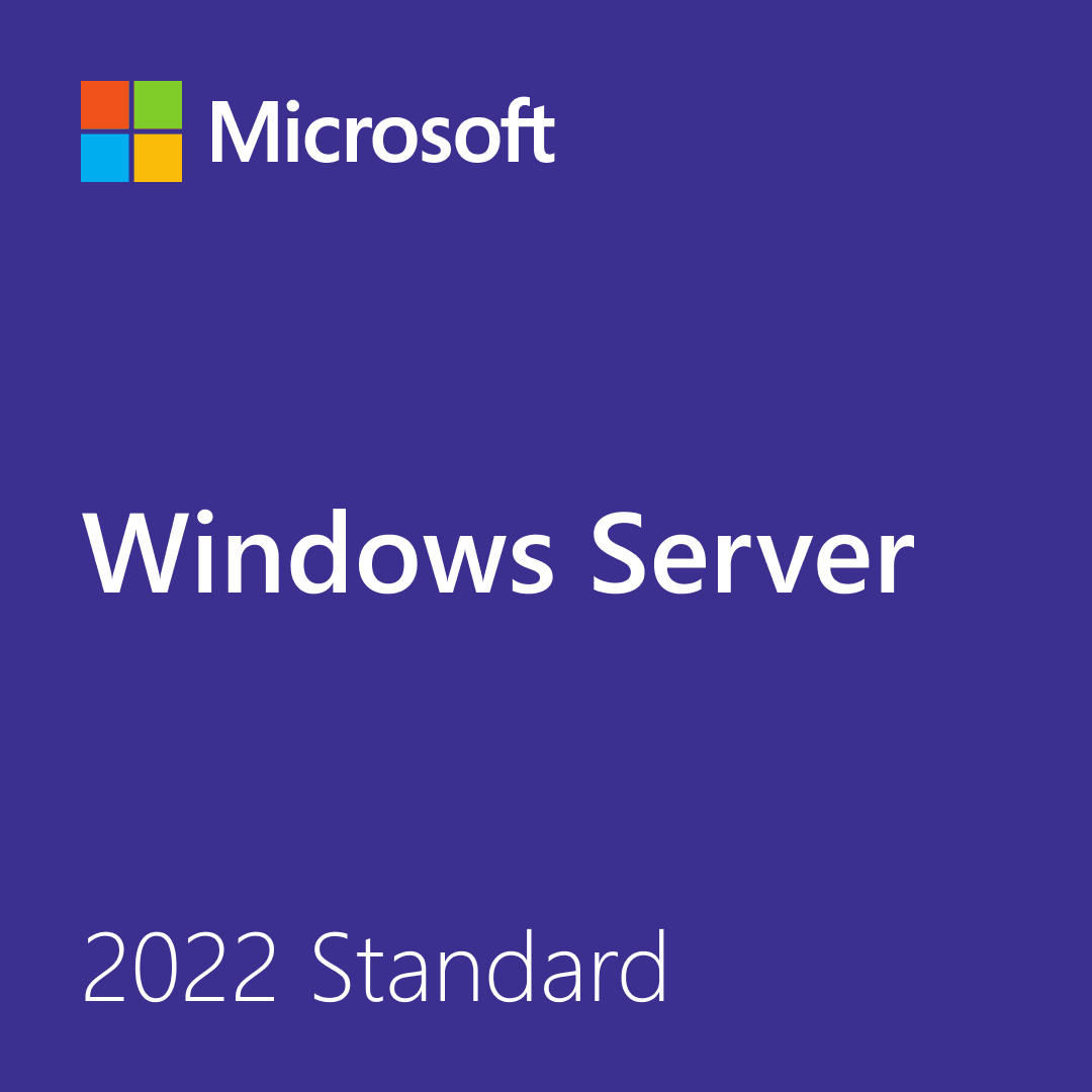 Microsoft Windows Server 2022 Standard license packaging featuring the Windows Server logo