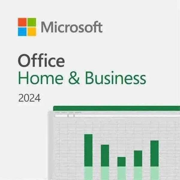 Microsoft Office Home & Business 2024 software package showcasing productivity features
