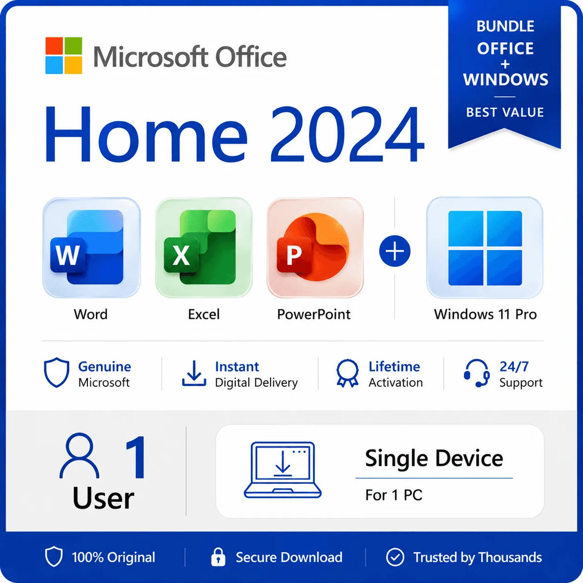 Windows 11 Pro & Office 2024 Pro Plus Lifetime Licenses