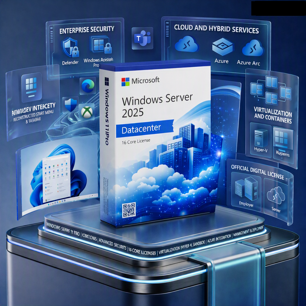 Microsoft Windows Server 2025 Datacenter 16 Core License